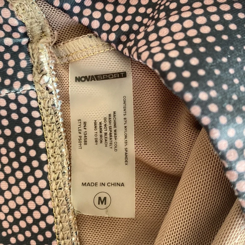 NovaSport Polka Dot Mesh Sports Bra Mauve High Performance Sports Bra Size M - Picture 7 of 7